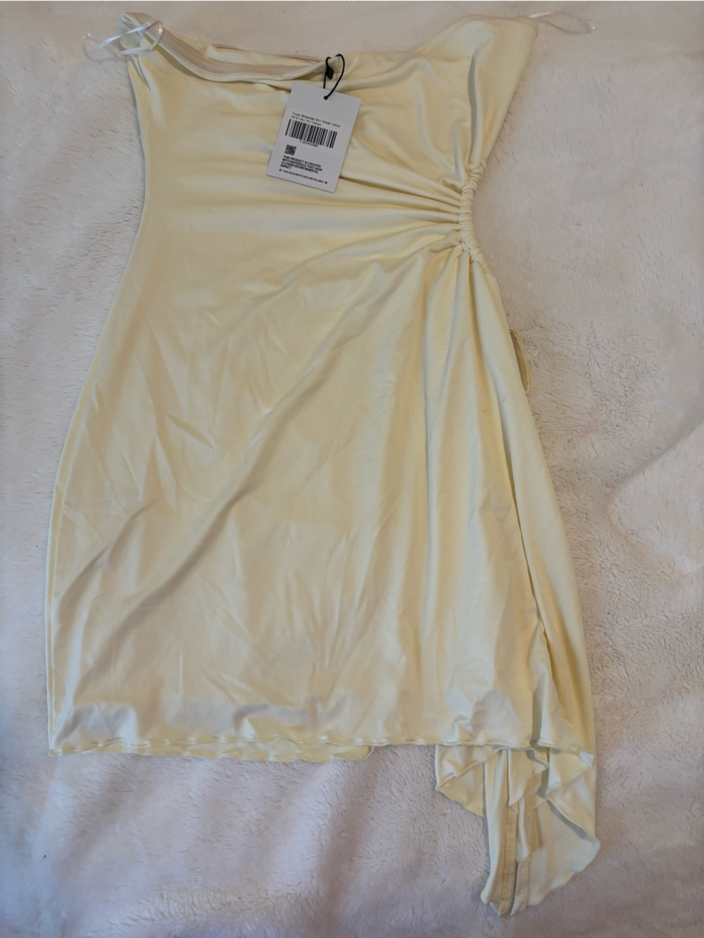 Princess Polly Strapless Side-Ruched Mini Dress - Lemon